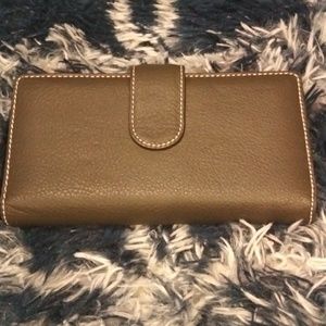 Vintage Genuine Leather Long Women's Wallet- Olive/Army Green